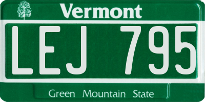 VT license plate LEJ795