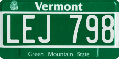 VT license plate LEJ798