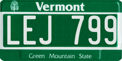 VT license plate LEJ799