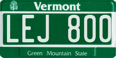 VT license plate LEJ800