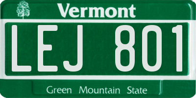 VT license plate LEJ801