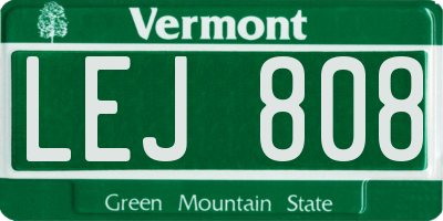 VT license plate LEJ808