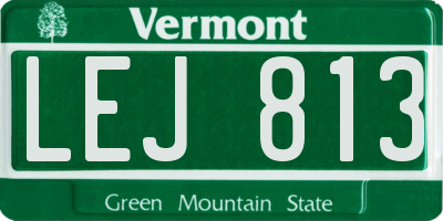 VT license plate LEJ813