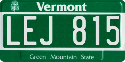 VT license plate LEJ815
