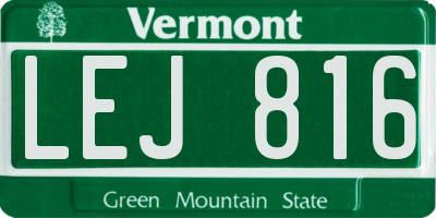 VT license plate LEJ816