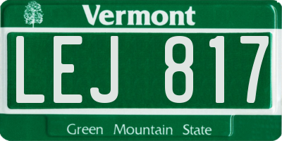 VT license plate LEJ817