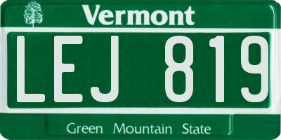 VT license plate LEJ819