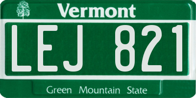 VT license plate LEJ821