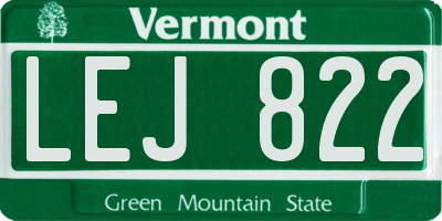 VT license plate LEJ822