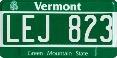 VT license plate LEJ823