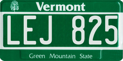 VT license plate LEJ825