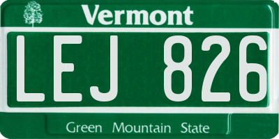 VT license plate LEJ826