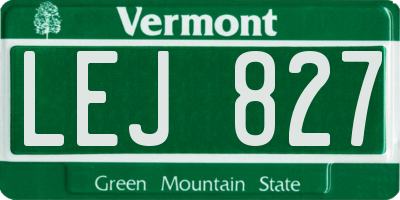 VT license plate LEJ827