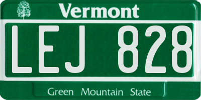 VT license plate LEJ828