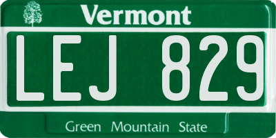VT license plate LEJ829