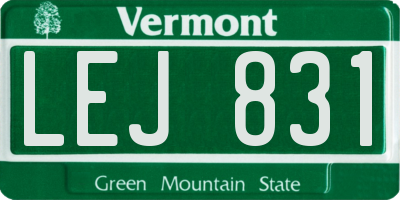 VT license plate LEJ831