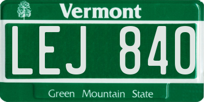 VT license plate LEJ840