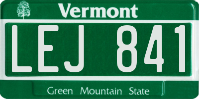 VT license plate LEJ841