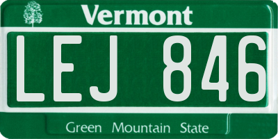 VT license plate LEJ846