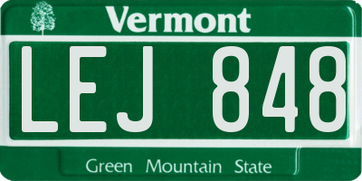 VT license plate LEJ848