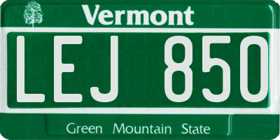 VT license plate LEJ850
