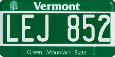 VT license plate LEJ852