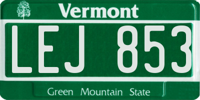 VT license plate LEJ853