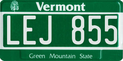 VT license plate LEJ855