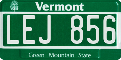 VT license plate LEJ856