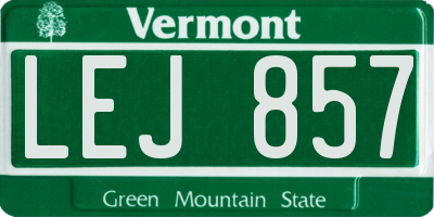 VT license plate LEJ857