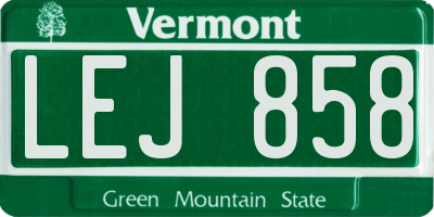 VT license plate LEJ858