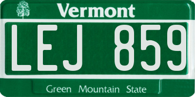 VT license plate LEJ859