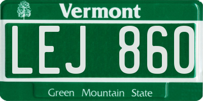VT license plate LEJ860