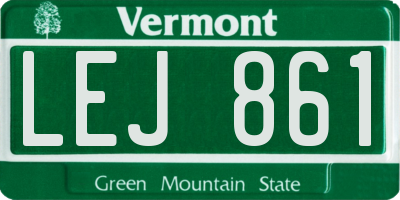VT license plate LEJ861