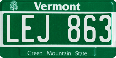 VT license plate LEJ863