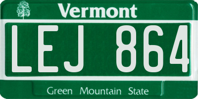 VT license plate LEJ864