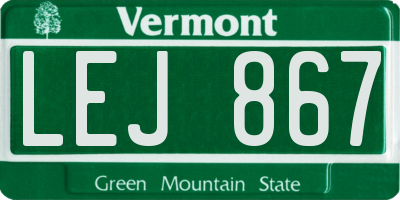 VT license plate LEJ867