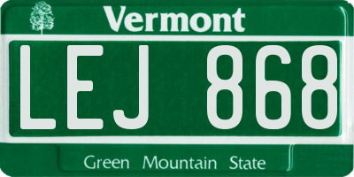 VT license plate LEJ868