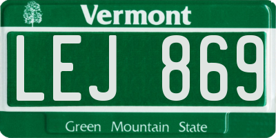 VT license plate LEJ869