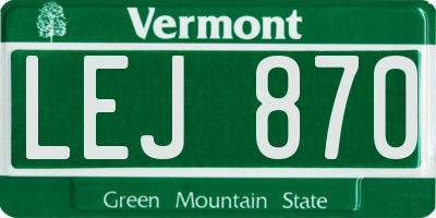 VT license plate LEJ870