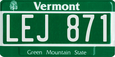 VT license plate LEJ871