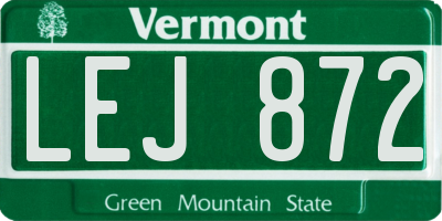 VT license plate LEJ872