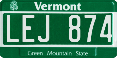 VT license plate LEJ874