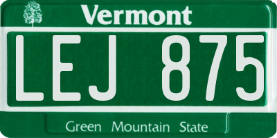 VT license plate LEJ875
