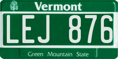 VT license plate LEJ876