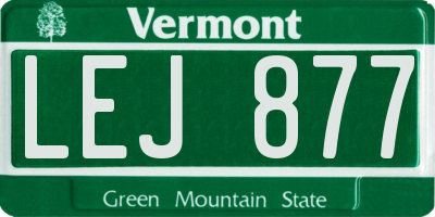 VT license plate LEJ877