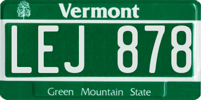 VT license plate LEJ878