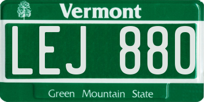 VT license plate LEJ880