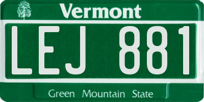 VT license plate LEJ881