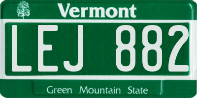 VT license plate LEJ882
